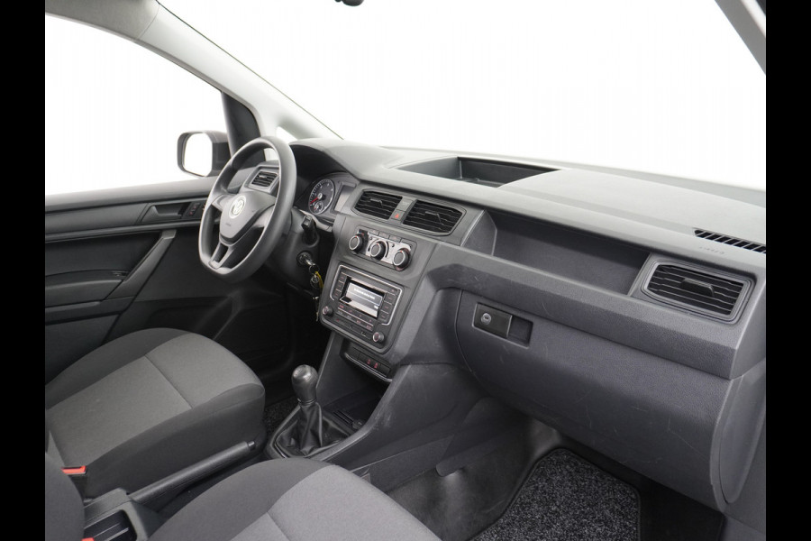 Volkswagen Caddy 2.0TDI EURO 6 Airco Schuifdeur-R Betonplex-Vloer Lat om Lat betimmering Multimedia systeem ESP ASR Elek.ramen Buitenspiegels ele Vervolgbotsing preventie Bluetooth  Brake Assist System Achterruit+Wissers+verwarmd Tussenwand m rooster Achterruitenwisser