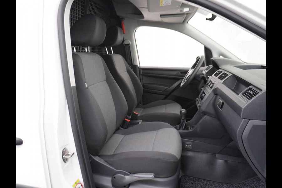 Volkswagen Caddy 2.0TDI EURO 6 Airco Schuifdeur-R Betonplex-Vloer Lat om Lat betimmering Multimedia systeem ESP ASR Elek.ramen Buitenspiegels ele Vervolgbotsing preventie Bluetooth  Brake Assist System Achterruit+Wissers+verwarmd Tussenwand m rooster Achterruitenwisser