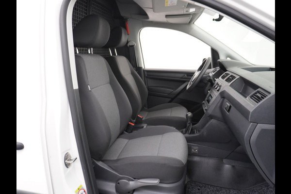 Volkswagen Caddy 2.0TDI EURO 6 Airco Schuifdeur-R Betonplex-Vloer Lat om Lat betimmering Multimedia systeem ESP ASR Elek.ramen Buitenspiegels ele Vervolgbotsing preventie Bluetooth  Brake Assist System Achterruit+Wissers+verwarmd Tussenwand m rooster Achterruitenwisser