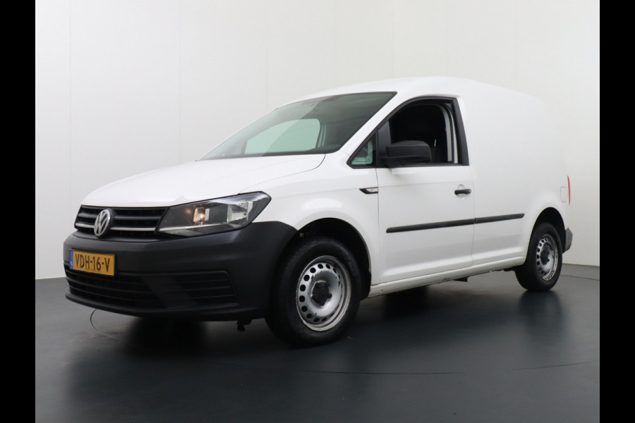 Volkswagen Caddy 2.0TDI EURO 6 Airco Schuifdeur-R Betonplex-Vloer Lat om Lat betimmering Multimedia systeem ESP ASR Elek.ramen Buitenspiegels ele Vervolgbotsing preventie Bluetooth  Brake Assist System Achterruit+Wissers+verwarmd Tussenwand m rooster Achterruitenwisser