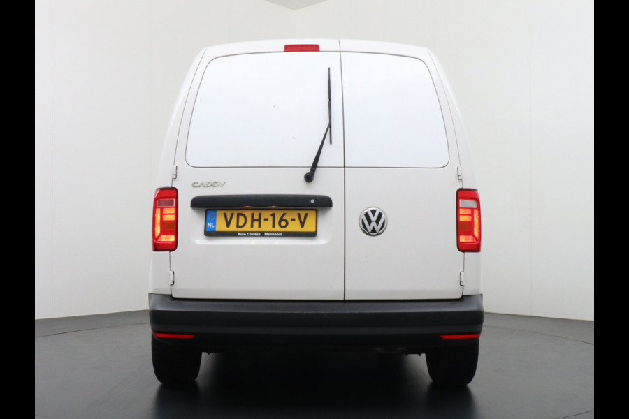 Volkswagen Caddy 2.0TDI EURO 6 Airco Schuifdeur-R Betonplex-Vloer Lat om Lat betimmering Multimedia systeem ESP ASR Elek.ramen Buitenspiegels ele Vervolgbotsing preventie Bluetooth  Brake Assist System Achterruit+Wissers+verwarmd Tussenwand m rooster Achterruitenwisser
