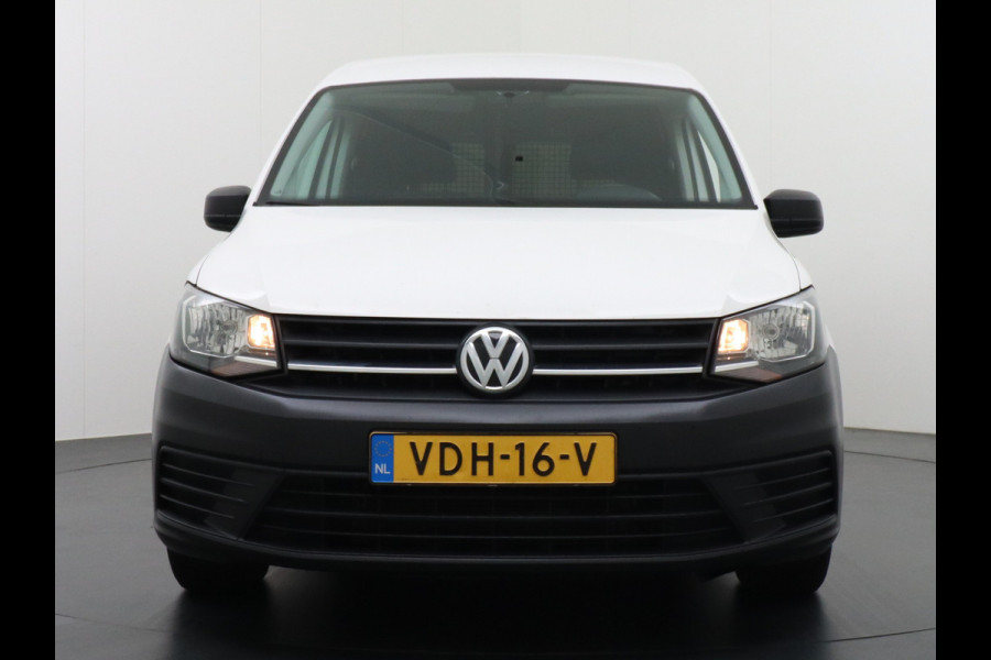 Volkswagen Caddy 2.0TDI EURO 6 Airco Schuifdeur-R Betonplex-Vloer Lat om Lat betimmering Multimedia systeem ESP ASR Elek.ramen Buitenspiegels ele Vervolgbotsing preventie Bluetooth  Brake Assist System Achterruit+Wissers+verwarmd Tussenwand m rooster Achterruitenwisser
