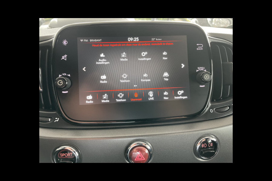 Fiat 500 0.9 TwinAir Turbo Sport Ramen elektrisch voor - U connect - Radio - Bluetooth 105pk Airco - Climate control - Cruise control - Parkeersensoren achter - navigatie - Multifunctioneel lederen stuurwiel - mistlampen - lichtmetalen velgen