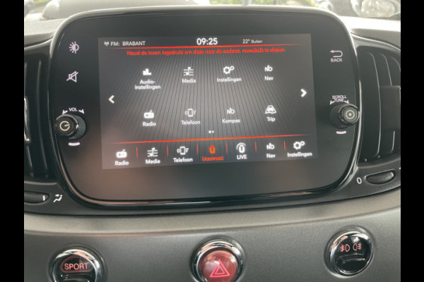 Fiat 500 0.9 TwinAir Turbo Sport Ramen elektrisch voor - U connect - Radio - Bluetooth 105pk Airco - Climate control - Cruise control - Parkeersensoren achter - navigatie - Multifunctioneel lederen stuurwiel - mistlampen - lichtmetalen velgen