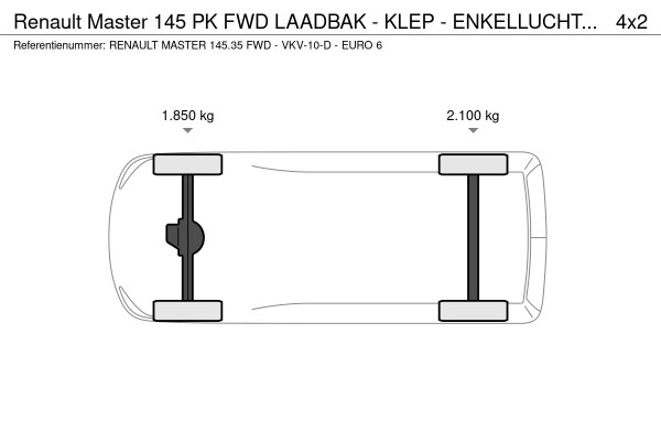 Renault Master 145 PK FWD LAADBAK - KLEP - ENKELLUCHT - EURO 6 - VKV-10-D