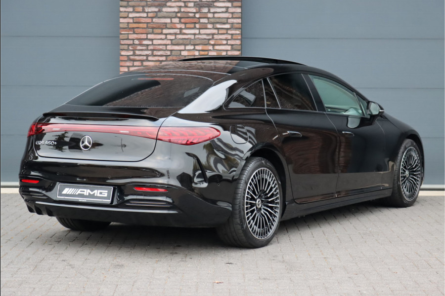 Mercedes-Benz EQS 450+ Premium+ AMG Line 108 kWh | Hyperscreen | Achterasbesturing | Luchtvering | Distronic+ | Stoelventilatie | Augmented HUD | Schermen Achter | Verwarmd Stuurwiel | Digital Light | Burmester |