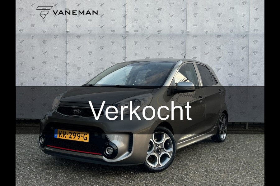 Kia Picanto 1.2 CVVT SportsLine Navigator | Navi | Cruise | Sensoren | Stoelverwarming | Camera | Vol Leder |