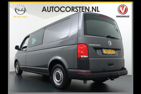 Volkswagen Transporter T6.1 D.C.2.0 TDI L2H1 30 Dubbele Cabine Apple Carplay Android Mirror Link APP-Connect EURO6 Trekhaak Navi Schuifdeur-R A-ruit ve Buitenspiegel elektr+Verwarmd ESP ABS Achterruitenwisser met intervalschakeling Mistlampen Verwarmde Ruit Zijwind assistent Vermoeidheids herkenning 2.200kg trekvermogen!  binnenspiegel automatisch dimmend, dimlichten automatisch, regensensor) Nwe model !