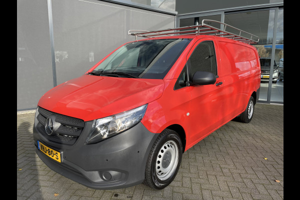 Mercedes-Benz Vito 114 CDI Extra Lang Airco - Cruise control - Navi full map - A-uitrijcamera - MF-Lederen stuurwiel - Trekhaak - Lendesteun - Bedrijfswageninrichting Sortimo - Zijschuifd.R - Tussenschot V - Imperial met trap