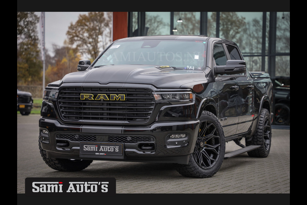 Dodge Ram PREMIUM NIGHT 2025 | BOM VOL + 14.4 INCH SCHERM | LUCHTVERING | HUD | HURRICAN 420PK 636 Nm | PRIJS MET LPG EN COVER EN GARANTIE DUBBELE CABINE | PICK UP | 5 PERSOONS | DC | GRIJSKENTEKEN | VOORRAAD NR 2231 - 4946