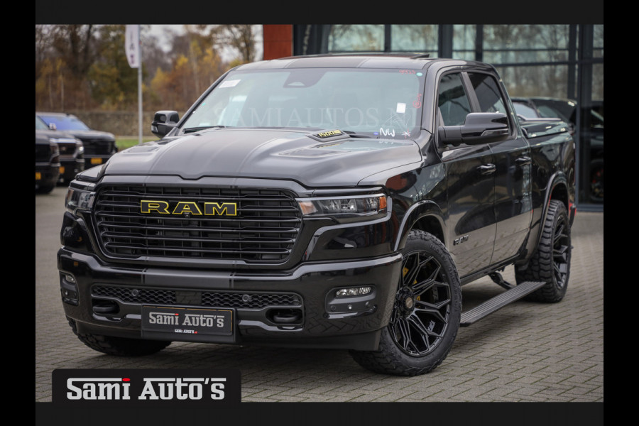 Dodge Ram PREMIUM NIGHT EDITION | MAY 2025 BOM VOL + 14.4 INCH SCHERM | LUCHTVERING | HUD | HURRICAN 420PK 636 Nm TWIN TURBO | PRIJS MET L DUBBELE CABINE | PICK UP | 5 PERSOONS | DC | GRIJSKENTEKEN | VOORRAAD NR 2232 - 3424