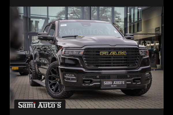 Dodge Ram PREMIUM NIGHT EDITION | MAY 2025 BOM VOL + 14.4 INCH SCHERM | LUCHTVERING | HUD | HURRICAN 420PK 636 Nm TWIN TURBO | PRIJS MET L DUBBELE CABINE | PICK UP | 5 PERSOONS | DC | GRIJSKENTEKEN | VOORRAAD NR 2232 - 3424