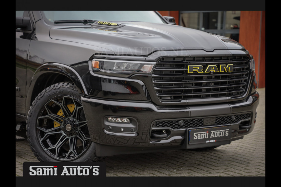 Dodge Ram PREMIUM NIGHT EDITION | MAY 2025 BOM VOL + 14.4 INCH SCHERM | LUCHTVERING | HUD | HURRICAN 420PK 636 Nm TWIN TURBO | PRIJS MET L DUBBELE CABINE | PICK UP | 5 PERSOONS | DC | GRIJSKENTEKEN | VOORRAAD NR 2232 - 3424