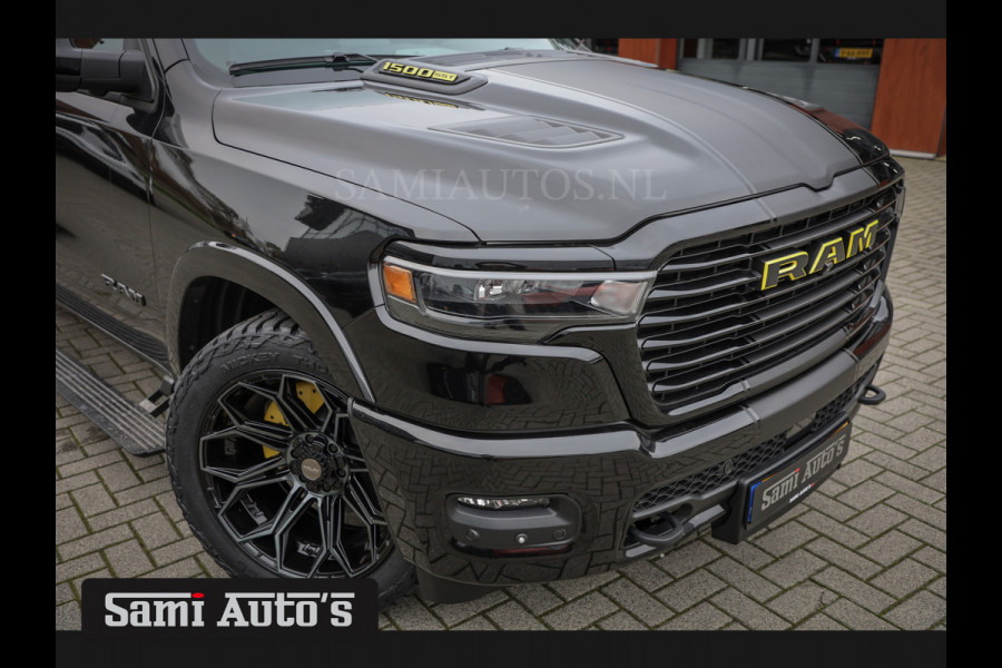 Dodge Ram PREMIUM NIGHT EDITION | MAY 2025 BOM VOL + 14.4 INCH SCHERM | LUCHTVERING | HUD | HURRICAN 420PK 636 Nm TWIN TURBO | PRIJS MET L DUBBELE CABINE | PICK UP | 5 PERSOONS | DC | GRIJSKENTEKEN | VOORRAAD NR 2232 - 3424