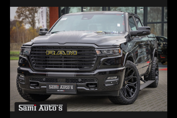 Dodge Ram PREMIUM NIGHT EDITION | MAY 2025 BOM VOL + 14.4 INCH SCHERM | LUCHTVERING | HUD | HURRICAN 420PK 636 Nm TWIN TURBO | PRIJS MET L DUBBELE CABINE | PICK UP | 5 PERSOONS | DC | GRIJSKENTEKEN | VOORRAAD NR 2232 - 3424