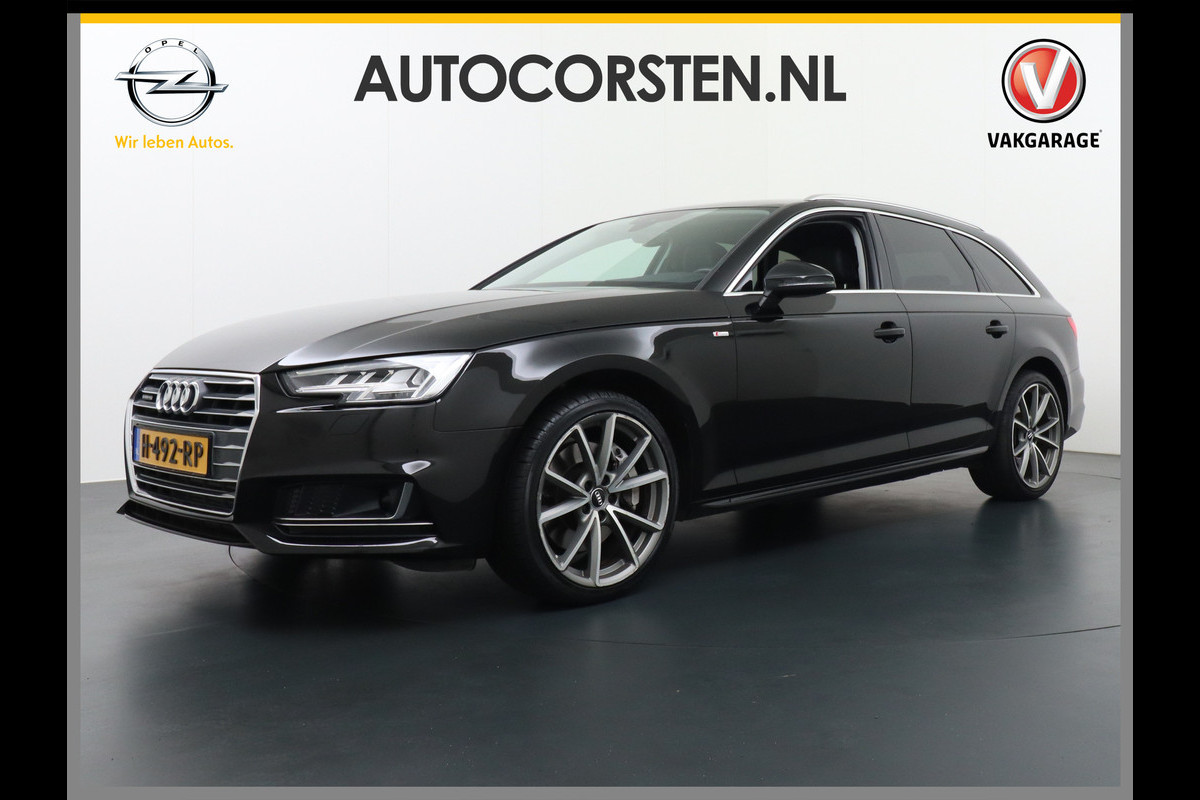 Audi A4 Avant 3.0 TDI 272pk/600Nm AUT-8 Sport S-line Quattro Camera Adaptive-Cruise Audi-Connect MMI-Navi Matrix-LED 19" PDC-a+v Verkeer Kofferbakklep autom SCR Sportonderstel Spoorassistent Keyless-Start Sportstoelen+Leer/Alcantara+Verwarmd Wegrijassistent Connectivity pakket glanspakket S-line Audi music interface Assistentiepakket 'Tour' Exter-pakket Licht- en regensensor Voetgangersbescherming NP ruim 80.000!! EURO6 1900kg tr