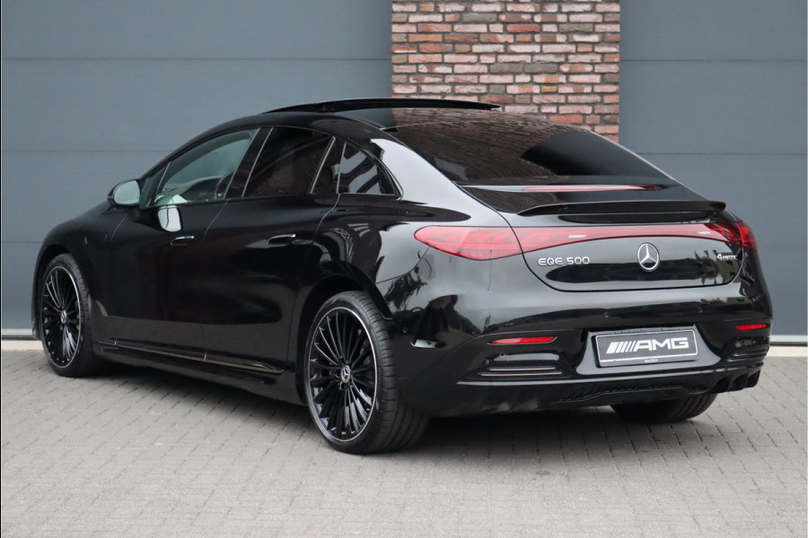 Mercedes-Benz EQE 500 4MATIC AMG Line 91 kWh | Hyperscreen | Achterasbesturing | Airmatic | Distronic+ | Stoelventilatie | Massage | Verwarmd Stuurwiel | Burmester | Digital Light | Panoramadak |