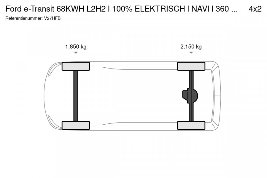 Ford E-Transit 68KWH L2H2 l 100% ELEKTRISCH l NAVI l 360 CAMERA l ACC l CLIMATE CONTROL