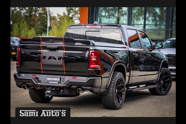 Dodge Ram PREMIUM NIGHT EDITION | | 420PK 636 Nm | BOM VOL + 14.4 INCH SCHERM | LUCHTVERING | HUD | PRIJS MET LPG EN COVER EN GARANTIE | DUBBELE CABINE | PICK UP | 5 PERSOONS | DC | GRIJSKENTEKEN | VOORRAAD NR 2283 - 3326