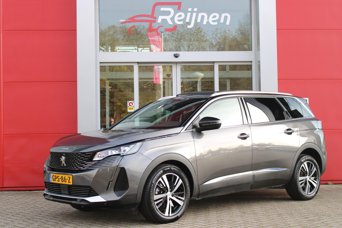 Peugeot 5008 1.2 130PK GT | PANORAMISCH SCHUIF/KANTEL DAK | 360° CAMERA | 7-PERSOONS | NAVIGATIE 10" TOUCHSCREEN | APPLE CARPLAY/ANDROID AUTO | 18" LICHTMETALEN VELGEN | KEYLESS ENTRY/START | CLIMATE CONTROL | ADAPTIVE CRUISE CONTROL | STOEL VERWARMING | ELEKTRISCHE ACHTERKLEP | DODEHOEK BEWAKING |