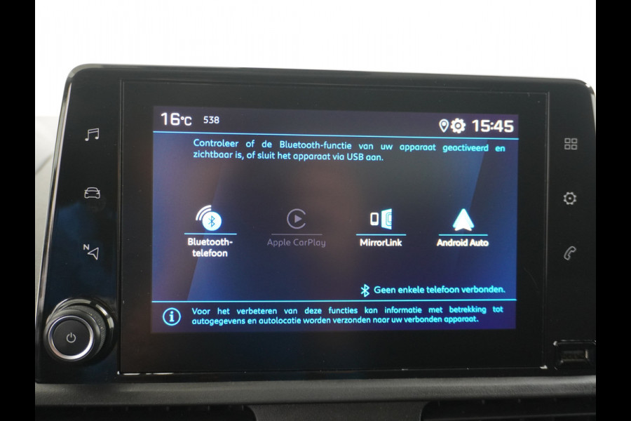 Peugeot Partner 1.5 BlueHDI 102PK Premium Android Auto Apple Carplay Airco Cruise Control Pdc DAB Bluetooth Carkit Schuifdeur Achterdeuren met ruit Connected Electr.ramen en Spiegels CV-Afstandbediend Euro 6