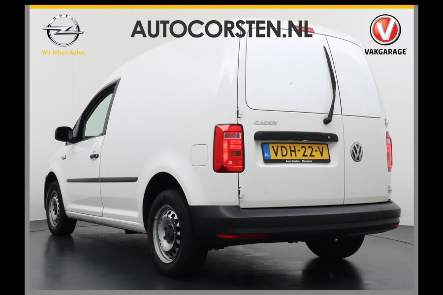 Volkswagen Caddy 2.0TDI EURO 6 Airco Schuifdeur-R Betonplex-Vloer Lat om Lat betimmering Multimedia systeem ESP ASR Elek.ramen Buitenspiegels ele Bluetooth Vervolgbotsing preventie  Brake Assist System Achterruit+Wissers+verwarmd Tussenwand m rooster Achterruitenwisser Euro 6