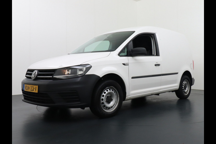 Volkswagen Caddy 2.0TDI EURO 6 Airco Schuifdeur-R Betonplex-Vloer Lat om Lat betimmering Multimedia systeem ESP ASR Elek.ramen Buitenspiegels ele Bluetooth Vervolgbotsing preventie  Brake Assist System Achterruit+Wissers+verwarmd Tussenwand m rooster Achterruitenwisser Euro 6