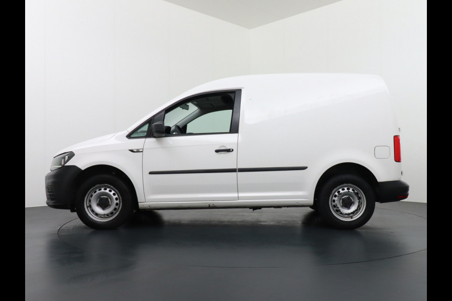 Volkswagen Caddy 2.0TDI EURO 6 Airco Schuifdeur-R Betonplex-Vloer Lat om Lat betimmering Multimedia systeem ESP ASR Elek.ramen Buitenspiegels ele Bluetooth Vervolgbotsing preventie  Brake Assist System Achterruit+Wissers+verwarmd Tussenwand m rooster Achterruitenwisser Euro 6