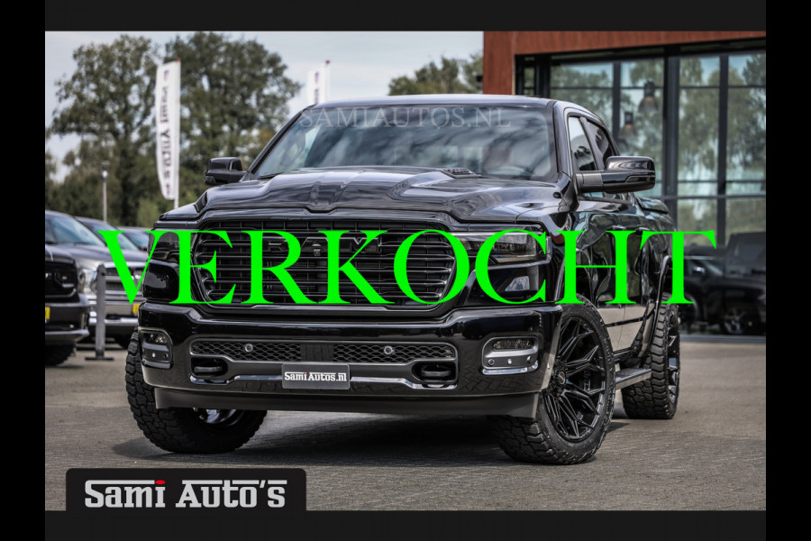 Dodge Ram 2025 NIGHT PREMIUM | BOM VOL + 14.4 INCH SCHERM | LUCHTVERING | HUD | HURRICAN 420PK 636 Nm | PRIJS MET LPG EN COVER EN GARANTIE DUBBELE CABINE | PICK UP | 5 PERSOONS | DC | GRIJSKENTEKEN | VOORRAAD NR 2236 - 8748