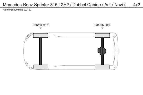 Mercedes-Benz Sprinter 315 L2H2 / Dubbel Cabine / Aut / Navi / Excl. BTW