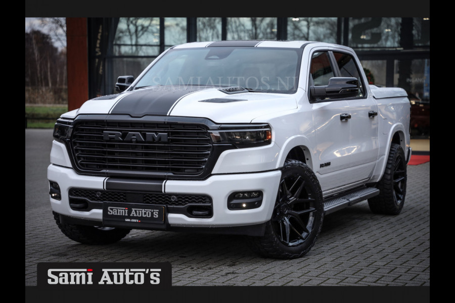 Dodge Ram PREMIUM NIGHT 2025 | BOM VOL + 14.4 INCH SCHERM | LUCHTVERING | HUD | HURRICAN 420PK 636 Nm | PRIJS MET LPG EN COVER EN GARANTIE DUBBELE CABINE | PICK UP | 5 PERSOONS | DC | GRIJSKENTEKEN | PW7 BRIGHT WHITE | VOORRAAD NR 2230 - 8765