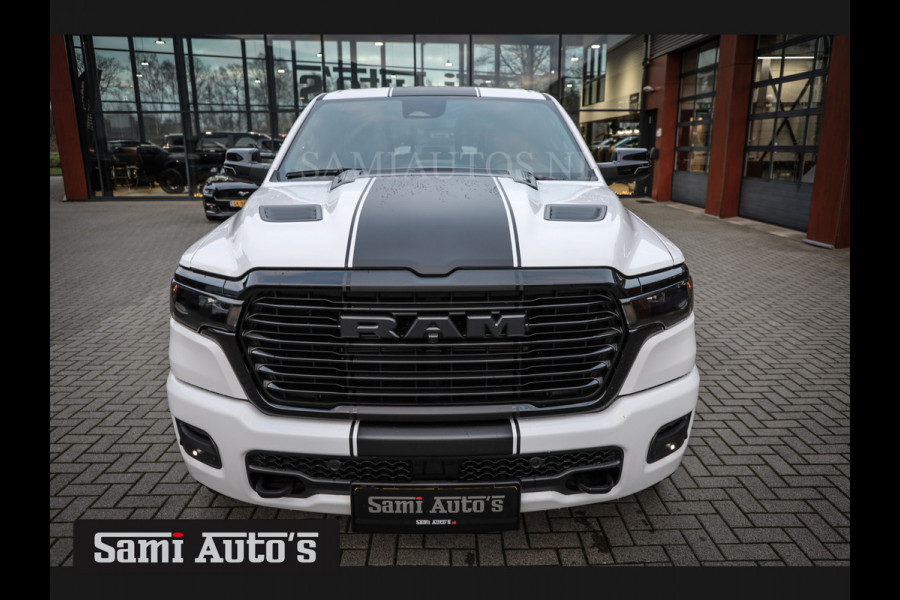 Dodge Ram PREMIUM NIGHT 2025 | BOM VOL + 14.4 INCH SCHERM | LUCHTVERING | HUD | HURRICAN 420PK 636 Nm | PRIJS MET LPG EN COVER EN GARANTIE DUBBELE CABINE | PICK UP | 5 PERSOONS | DC | GRIJSKENTEKEN | PW7 BRIGHT WHITE | VOORRAAD NR 2230 - 8765