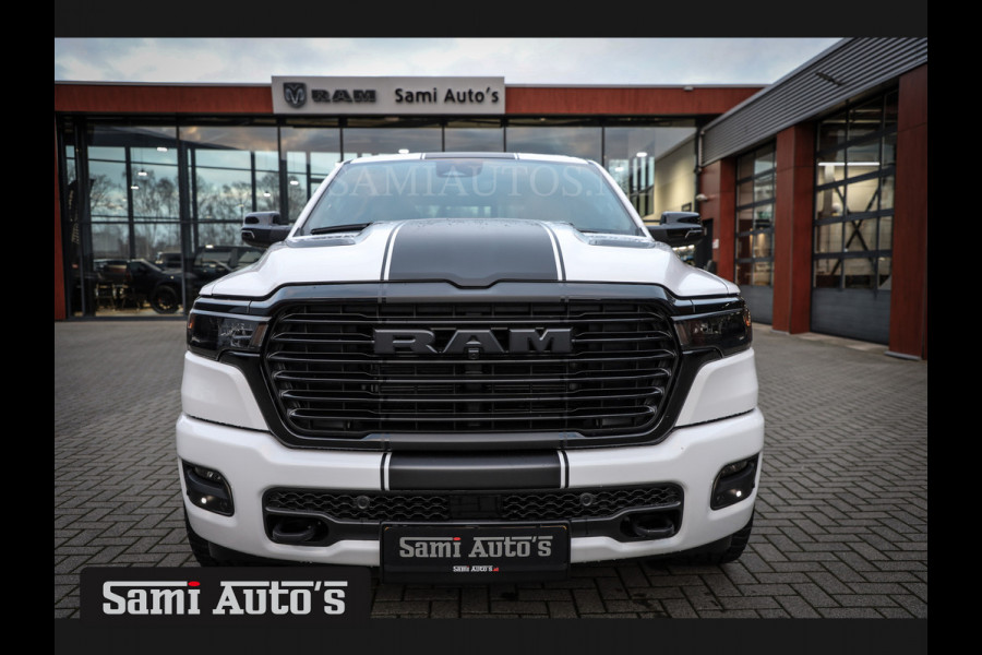 Dodge Ram PREMIUM NIGHT 2025 | BOM VOL + 14.4 INCH SCHERM | LUCHTVERING | HUD | HURRICAN 420PK 636 Nm | PRIJS MET LPG EN COVER EN GARANTIE DUBBELE CABINE | PICK UP | 5 PERSOONS | DC | GRIJSKENTEKEN | PW7 BRIGHT WHITE | VOORRAAD NR 2230 - 8765