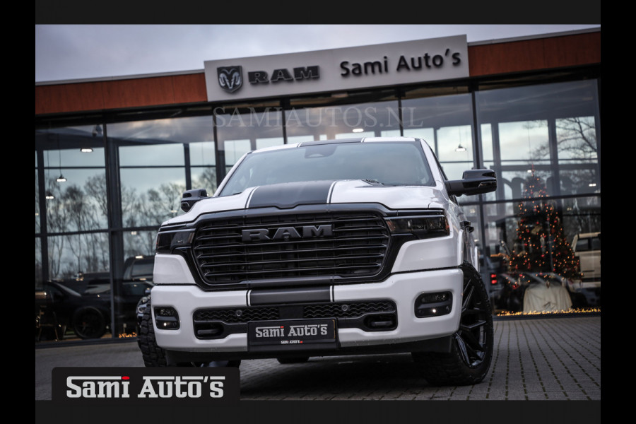 Dodge Ram PREMIUM NIGHT 2025 | BOM VOL + 14.4 INCH SCHERM | LUCHTVERING | HUD | HURRICAN 420PK 636 Nm | PRIJS MET LPG EN COVER EN GARANTIE DUBBELE CABINE | PICK UP | 5 PERSOONS | DC | GRIJSKENTEKEN | PW7 BRIGHT WHITE | VOORRAAD NR 2230 - 8765