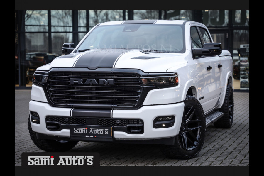 Dodge Ram PREMIUM NIGHT 2025 | BOM VOL + 14.4 INCH SCHERM | LUCHTVERING | HUD | HURRICAN 420PK 636 Nm | PRIJS MET LPG EN COVER EN GARANTIE DUBBELE CABINE | PICK UP | 5 PERSOONS | DC | GRIJSKENTEKEN | PW7 BRIGHT WHITE | VOORRAAD NR 2230 - 8765