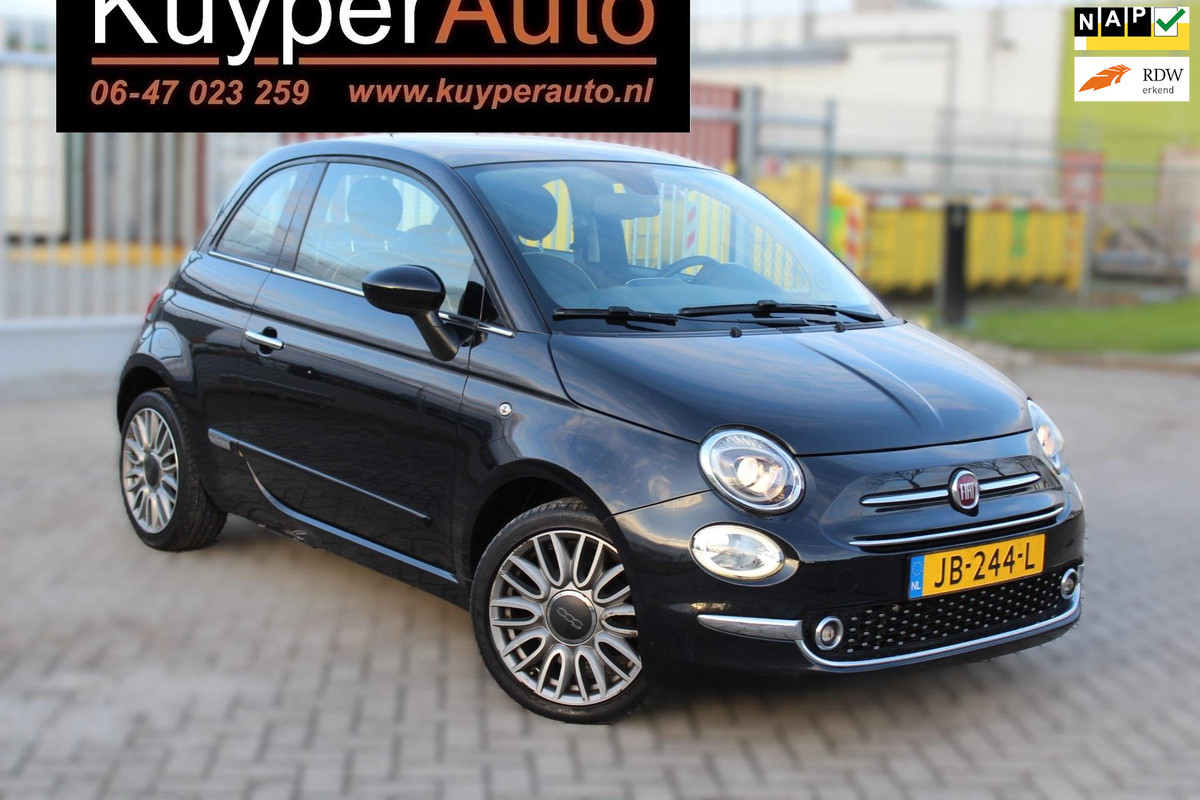 Fiat 500 0.9 TwinAir Turbo Lounge automaat panorama multi media nap clima parkeersensoren cruise elektr dakje