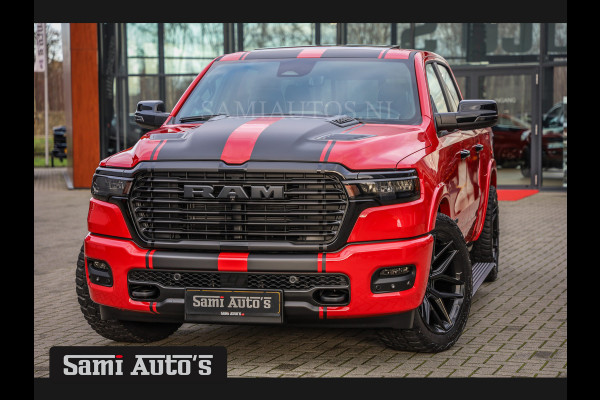 Dodge Ram 2025 NIGHT PREMIUM | BOM VOL + 14.4 INCH SCHERM + LUCHTVERING + HUD | HURRICAN 420PK 636 Nm | PRIJS MET LPG EN COVER EN GARANTIE DUBBELE CABINE | PICK UP | 5 PERSOONS | DC | GRIJSKENTEKEN | PR4 FLAME RED | VOORRAAD NR 2234 - 4995