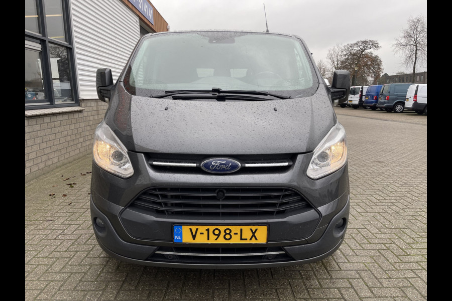 Ford Transit Custom 290 2.0 TDCI 130pk L2H1 Limited DC 5 persoons / vaste prijs rijklaar € 20.950 ex btw / lease vanaf € 375 / airco / cruise / navi / magnetic grijs metallic / trekhaak 2800 kg !