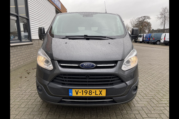 Ford Transit Custom 290 2.0 TDCI 130pk L2H1 Limited DC 5 persoons / vaste prijs rijklaar € 20.950 ex btw / lease vanaf € 375 / airco / cruise / navi / magnetic grijs metallic / trekhaak 2800 kg !