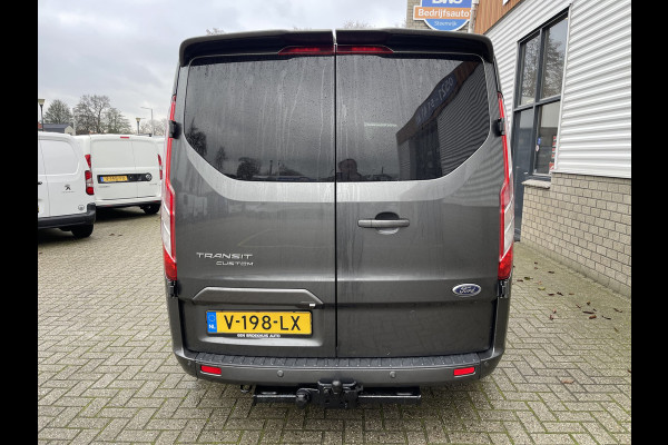 Ford Transit Custom 290 2.0 TDCI 130pk L2H1 Limited DC 5 persoons / vaste prijs rijklaar € 20.950 ex btw / lease vanaf € 375 / airco / cruise / navi / magnetic grijs metallic / trekhaak 2800 kg !