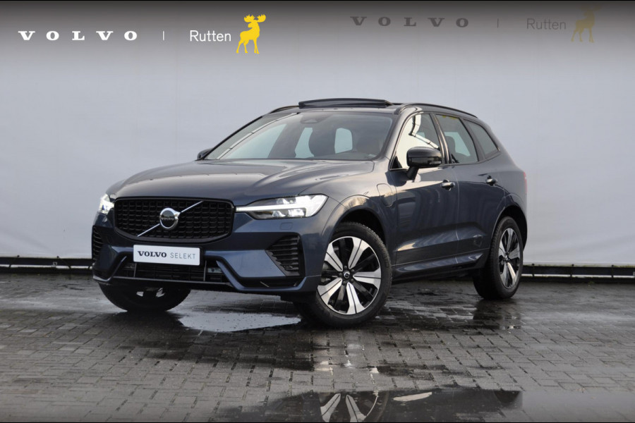 Volvo XC60 T6 350PK Long Range AWD Plus Dark / Adaptieve cruise control / Pilot Assist / Panoramisch schuif-kantel dak / Lederen bekleding / Elektrisch bedienbare voorstoelen met geheugen / Stoelverwarming voor en achter / Apple Carplay /