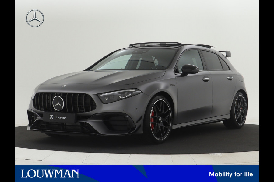 Mercedes-Benz A-Klasse AMG 45 S 4MATIC+ | Night Pack II | Aerodynamica Pack | Premium Plus Pack | Rijassistentiepakket Plus | AMG Performance sportstoelen | Burmester surround sound system | Amg track pace | Extra USB-poorten |