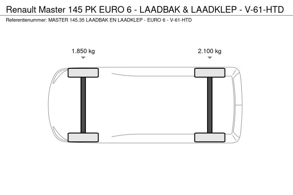 Renault Master 145 PK EURO 6 - LAADBAK & LAADKLEP - V-61-HTD