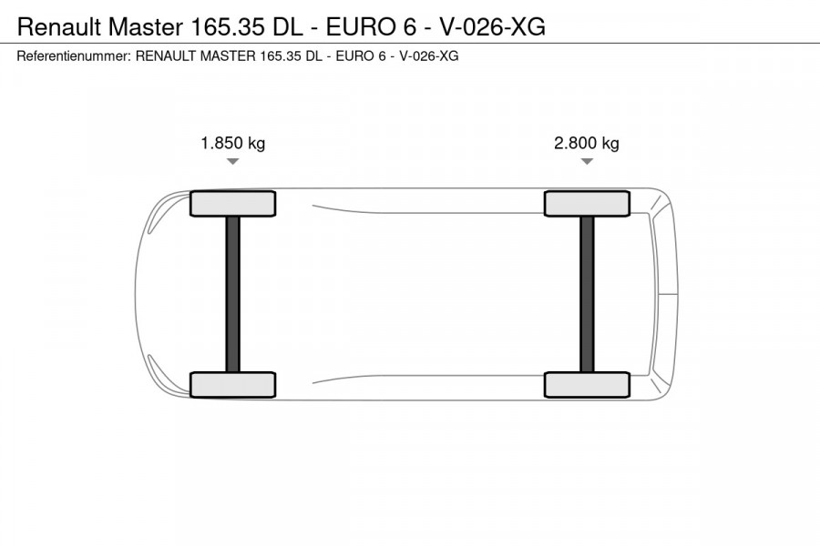 Renault Master 165.35 DL - EURO 6 - V-026-XG