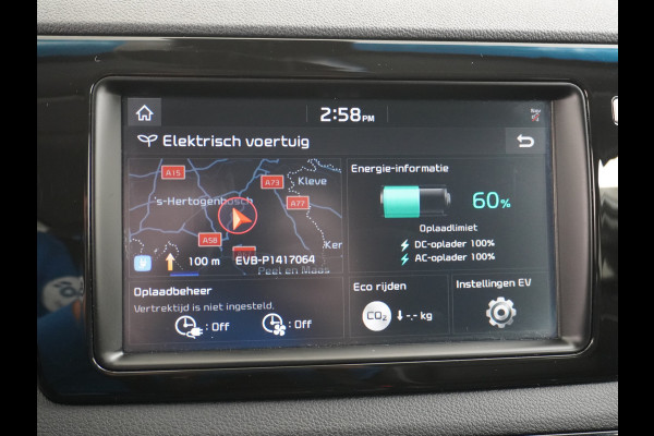 Kia e-Niro 64kWh Leder AppleCarplay/Android Auto Adaptive Cruise Control Camera Soundsystem JBL® LED koplampen 3D-Navi LMV 17" ECC Lane Ass Bluetooth Regen-Lichtsensor Connected-Services DAB Dode-HoekSensor Multi-Media Privacy Glas 1e Eigenaar ruim 45.000 nieuw ! Orig.NL se auto