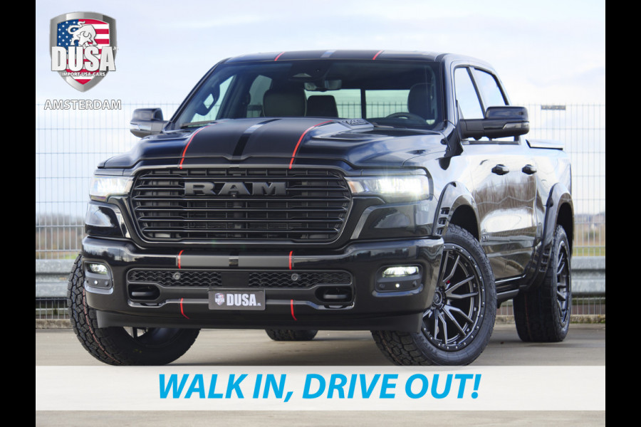 Dodge Ram 1500 | Laramie | Night Edition | 3.0L I6 Hurricane | Crew Cab | 4X4 | INCL BPM-VOORDEEL | Niveau regeling | 14,4-inch Touchscreen | Passenger Display | Getoonde accessoires zijn verkrijgbaar tegen meerprijs