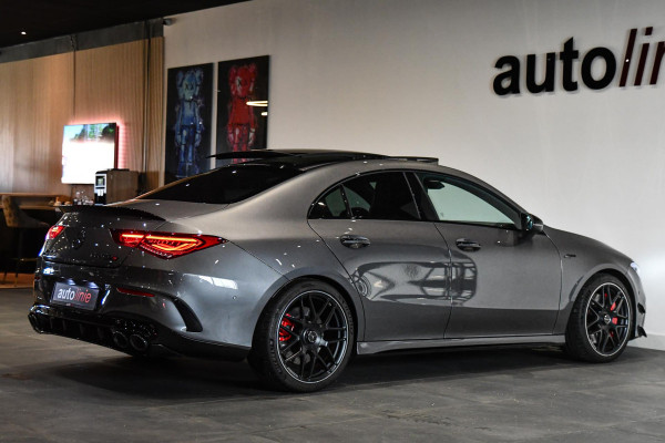 Mercedes-Benz CLA-Klasse AMG 45 S 4MATIC+ Aero, Pano, Schaal, Perf stuur, 360, Memory, Burm, Keyless, Dodeh, CarPlay!