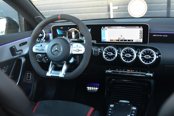 Mercedes-Benz CLA-Klasse AMG 45 S 4MATIC+ Aero, Pano, Schaal, Perf stuur, 360, Memory, Burm, Keyless, Dodeh, CarPlay!