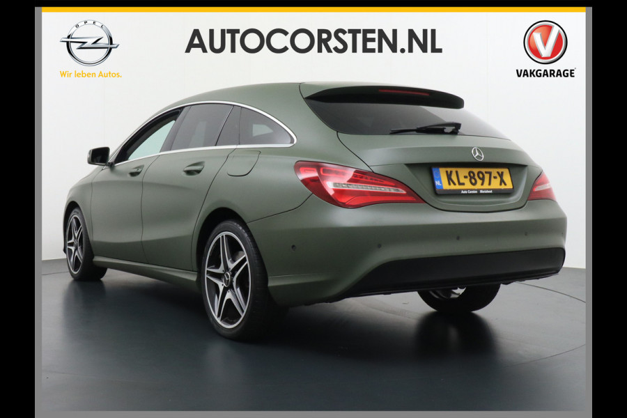 Mercedes-Benz CLA-Klasse Shooting Brake 180 18"Lmv AMG Sportstoelen Navi High-performance-LED Pdc Cruise Night Pakket Urban Pakket Control Ambition Zitcomfortpakket Parkeerpilot Led Bluetooth Camtronic Privacy Glas Garmin® MAP PILOT Voorzien van een Groen-grijze-wrap