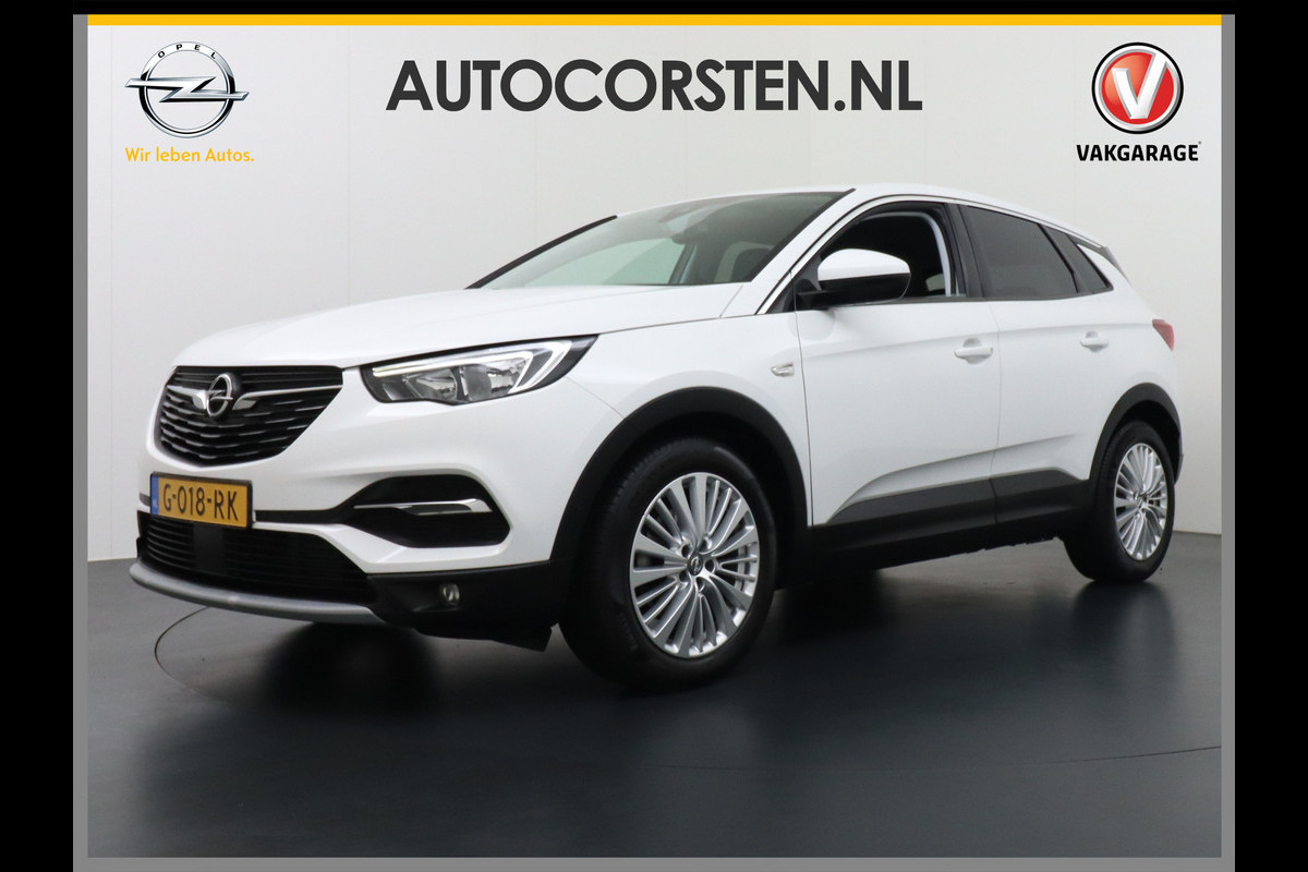 Opel Grandland X T131PK Navi Trekh.Apple Carplay Android Camera AGR Navi Ecc Pdc DAB Keyless 1/2 Leer Bluetooth Cruise Control Innovation Elektr.A-klep Dodehoeksensor Privacy Glas Licht-Regensensor Lane Assist Lmv 18" Verkeersbord detectie Rijstrooksensor met correctie 1e Eigenaar! 35.000 nieuw trekhaak 1400kg trekvermogen